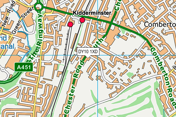 DY10 1XD map - OS VectorMap District (Ordnance Survey)