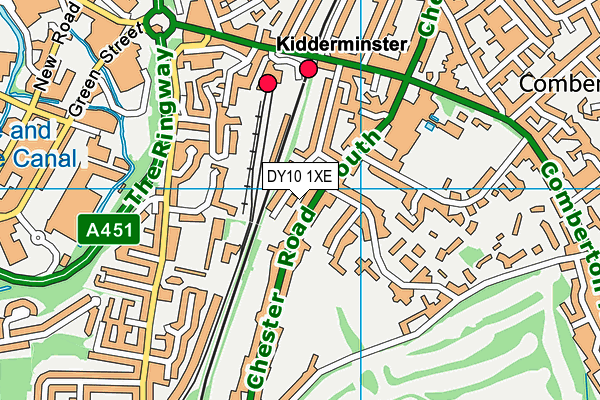 DY10 1XE map - OS VectorMap District (Ordnance Survey)