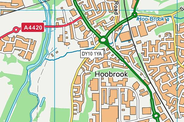 DY10 1YA map - OS VectorMap District (Ordnance Survey)