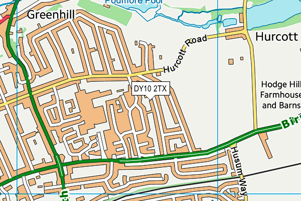 DY10 2TX map - OS VectorMap District (Ordnance Survey)