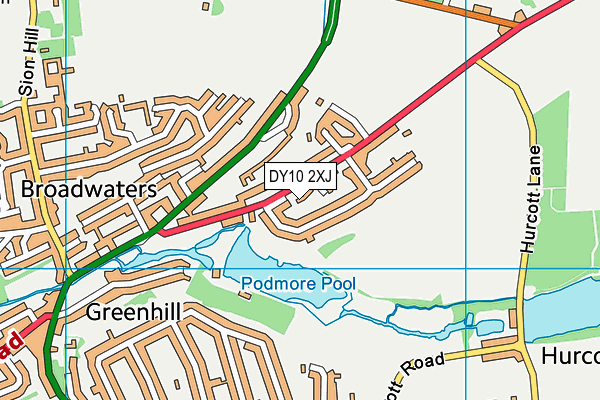 DY10 2XJ map - OS VectorMap District (Ordnance Survey)