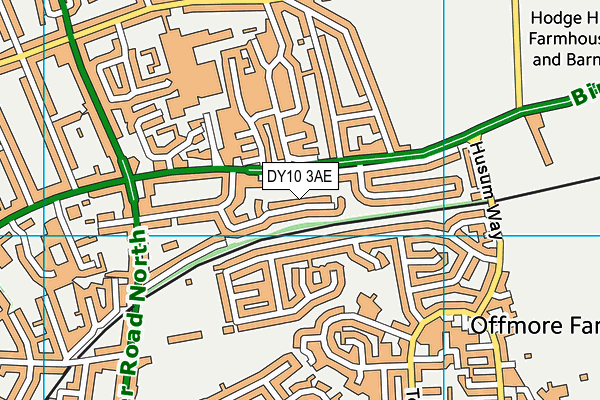 DY10 3AE map - OS VectorMap District (Ordnance Survey)