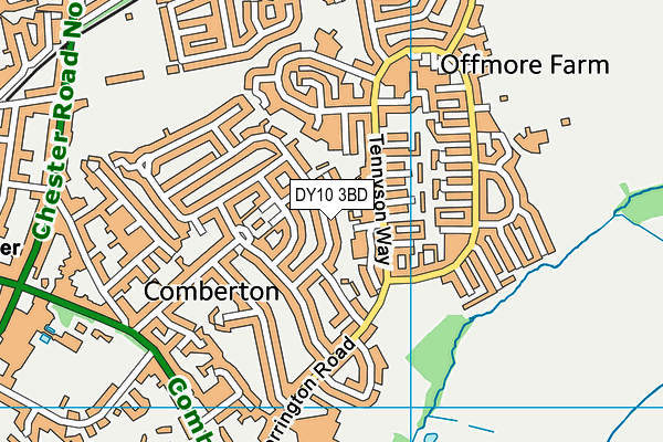 DY10 3BD map - OS VectorMap District (Ordnance Survey)