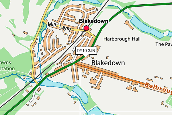 Blakedown C.e. Primary School map (DY10 3JN) - OS VectorMap District (Ordnance Survey)