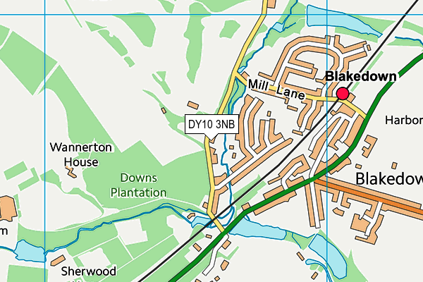 Churchill And Blakedown Golf Club map (DY10 3NB) - OS VectorMap District (Ordnance Survey)