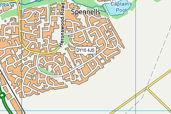 DY10 4JS map - OS VectorMap District (Ordnance Survey)