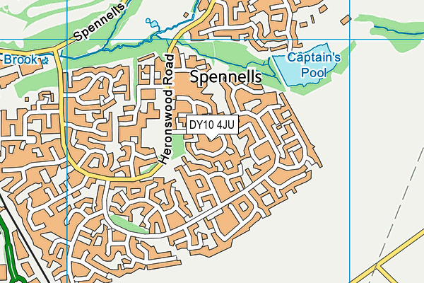 DY10 4JU map - OS VectorMap District (Ordnance Survey)