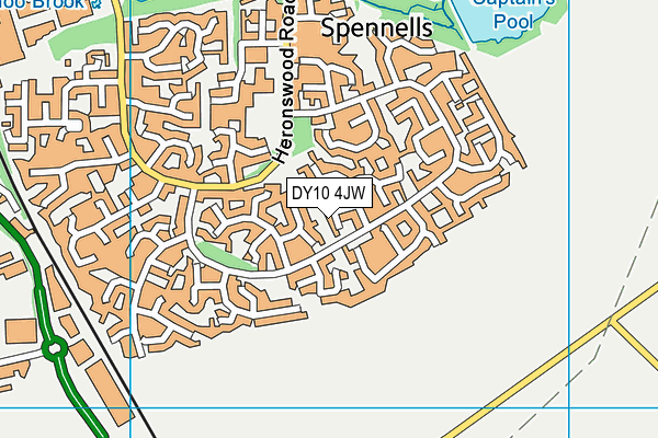 DY10 4JW map - OS VectorMap District (Ordnance Survey)