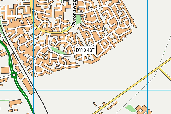 DY10 4ST map - OS VectorMap District (Ordnance Survey)