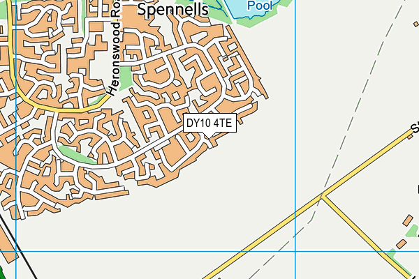 DY10 4TE map - OS VectorMap District (Ordnance Survey)