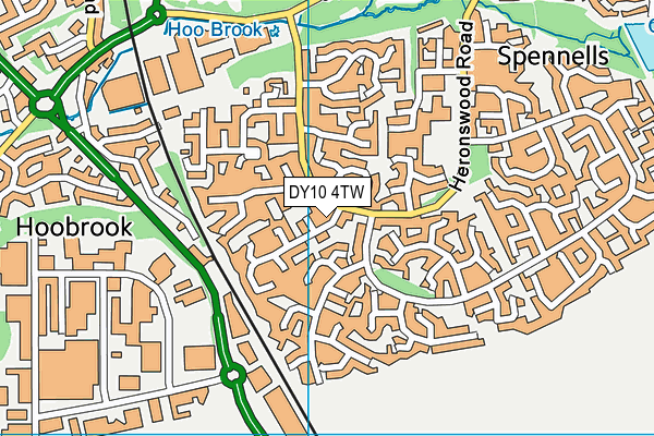 DY10 4TW map - OS VectorMap District (Ordnance Survey)