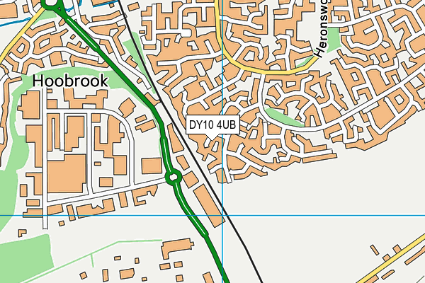 DY10 4UB map - OS VectorMap District (Ordnance Survey)