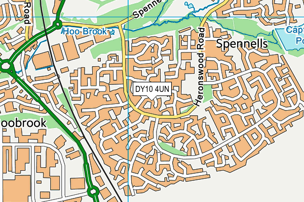 DY10 4UN map - OS VectorMap District (Ordnance Survey)