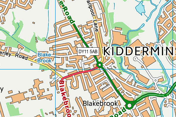 DY11 5AB map - OS VectorMap District (Ordnance Survey)