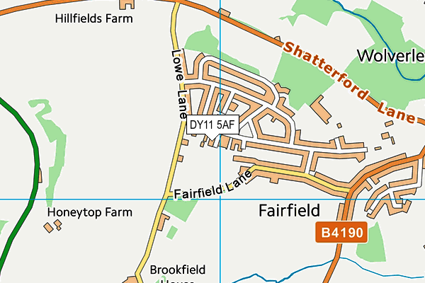 DY11 5AF map - OS VectorMap District (Ordnance Survey)