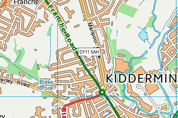 DY11 5AH map - OS VectorMap District (Ordnance Survey)