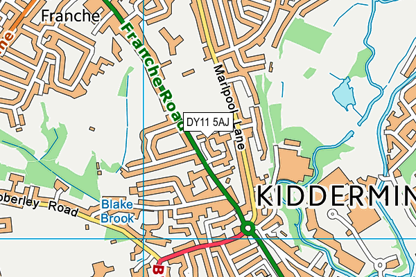 DY11 5AJ map - OS VectorMap District (Ordnance Survey)