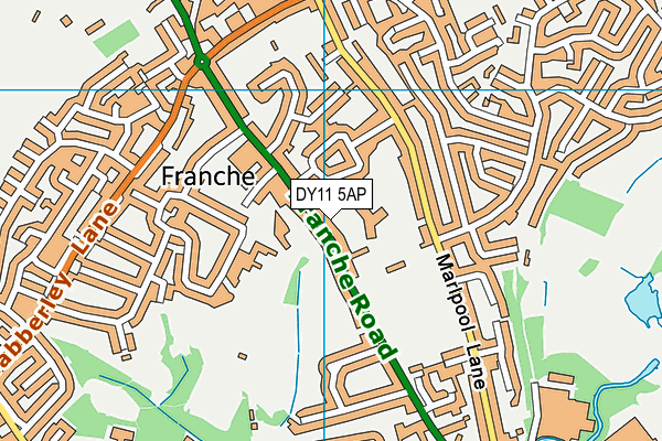 DY11 5AP map - OS VectorMap District (Ordnance Survey)