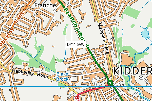 DY11 5AW map - OS VectorMap District (Ordnance Survey)