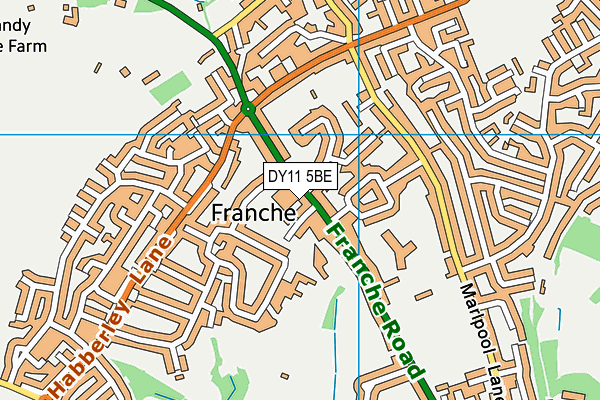DY11 5BE map - OS VectorMap District (Ordnance Survey)