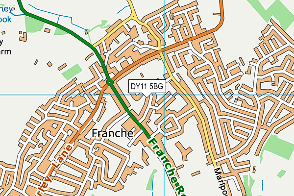 DY11 5BG map - OS VectorMap District (Ordnance Survey)