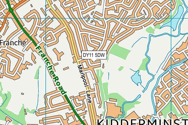 DY11 5DW map - OS VectorMap District (Ordnance Survey)