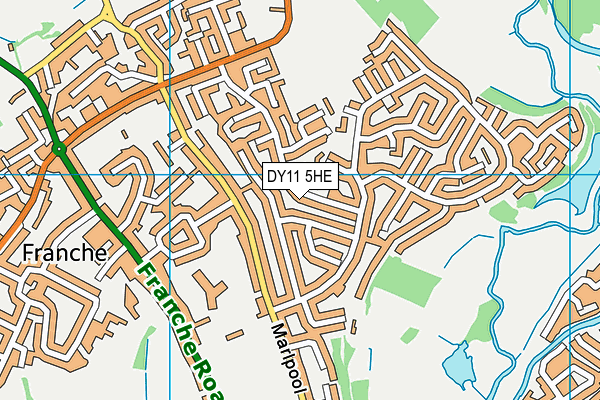 DY11 5HE map - OS VectorMap District (Ordnance Survey)