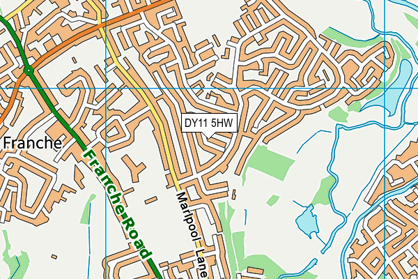 DY11 5HW map - OS VectorMap District (Ordnance Survey)