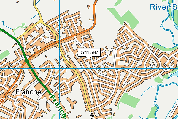 DY11 5HZ map - OS VectorMap District (Ordnance Survey)