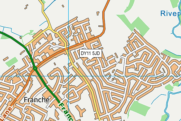 DY11 5JD map - OS VectorMap District (Ordnance Survey)