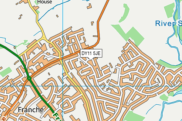 DY11 5JE map - OS VectorMap District (Ordnance Survey)