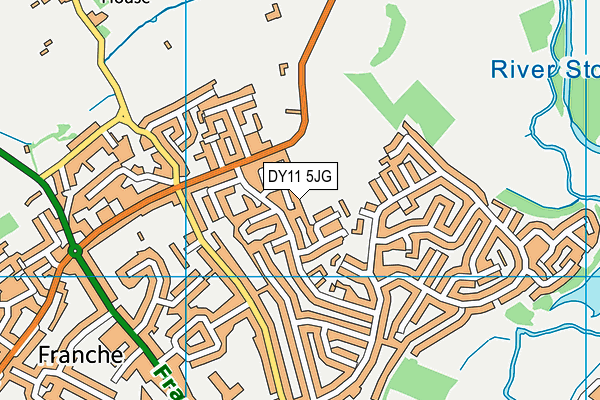 DY11 5JG map - OS VectorMap District (Ordnance Survey)