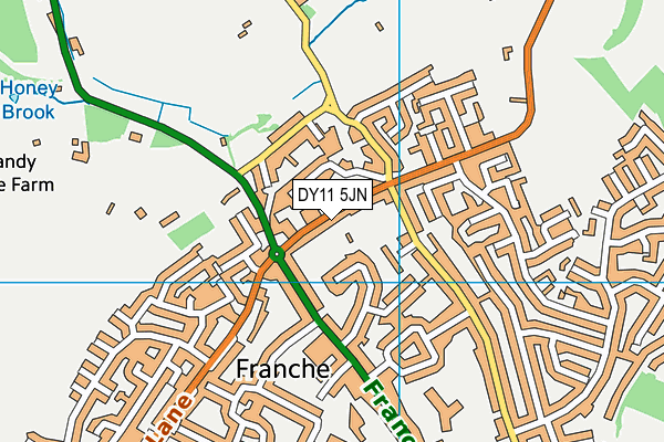 DY11 5JN map - OS VectorMap District (Ordnance Survey)