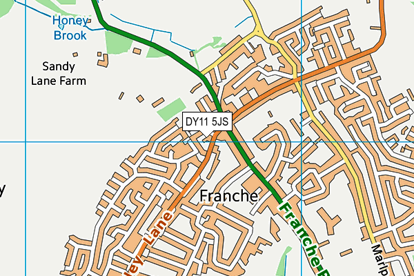 DY11 5JS map - OS VectorMap District (Ordnance Survey)