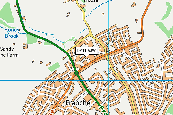 DY11 5JW map - OS VectorMap District (Ordnance Survey)