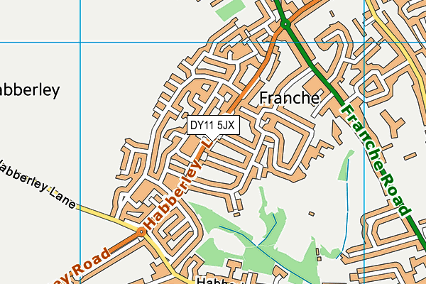 DY11 5JX map - OS VectorMap District (Ordnance Survey)