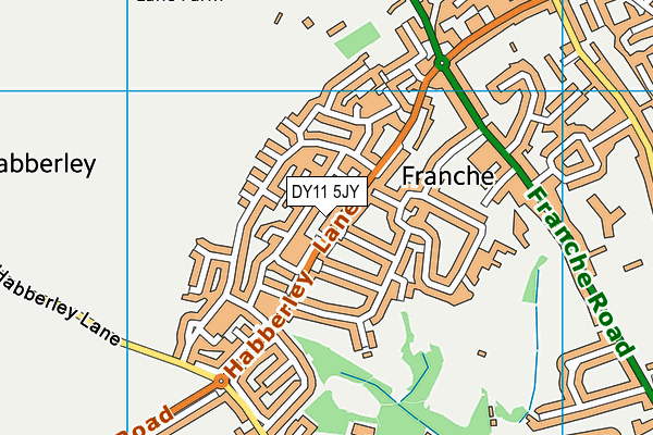 DY11 5JY map - OS VectorMap District (Ordnance Survey)