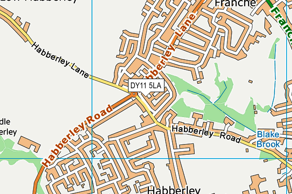 DY11 5LA map - OS VectorMap District (Ordnance Survey)