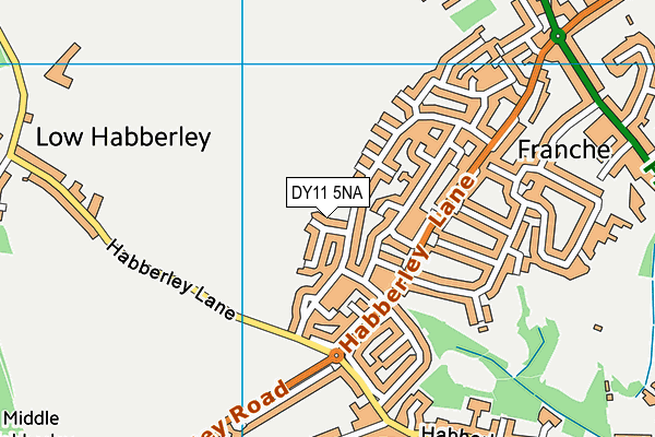 DY11 5NA map - OS VectorMap District (Ordnance Survey)