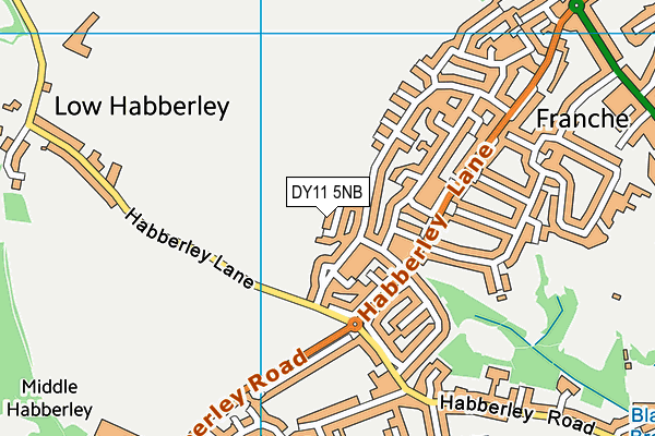 DY11 5NB map - OS VectorMap District (Ordnance Survey)