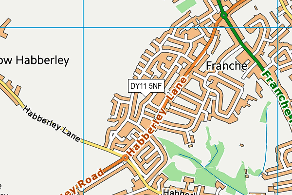 DY11 5NF map - OS VectorMap District (Ordnance Survey)