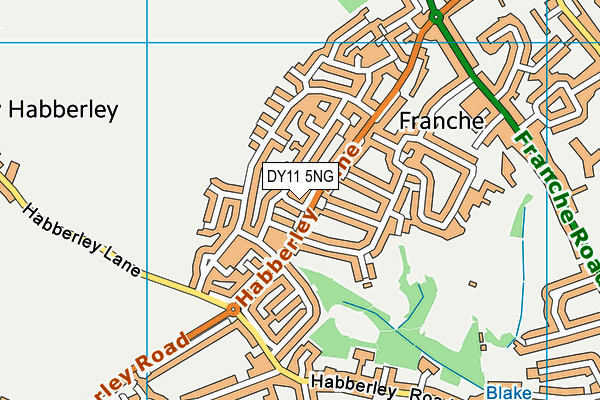 DY11 5NG map - OS VectorMap District (Ordnance Survey)