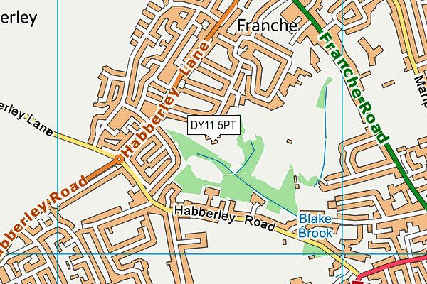 DY11 5PT map - OS VectorMap District (Ordnance Survey)
