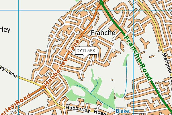 DY11 5PX map - OS VectorMap District (Ordnance Survey)