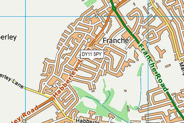 DY11 5PY map - OS VectorMap District (Ordnance Survey)