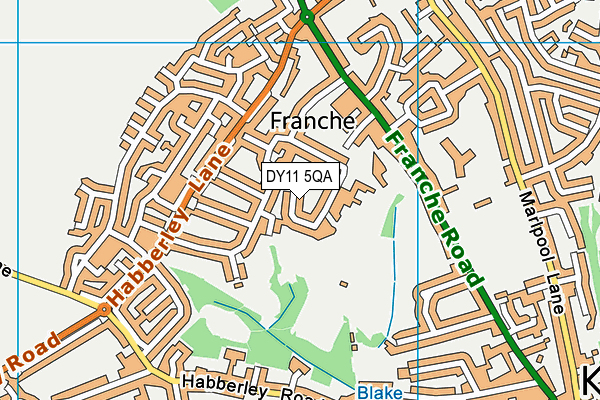 DY11 5QA map - OS VectorMap District (Ordnance Survey)