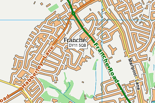 Franche Primary School map (DY11 5QB) - OS VectorMap District (Ordnance Survey)