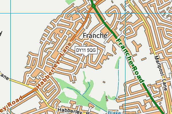 DY11 5QG map - OS VectorMap District (Ordnance Survey)