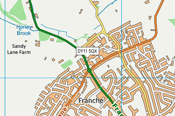DY11 5QX map - OS VectorMap District (Ordnance Survey)