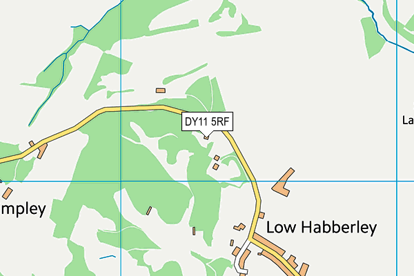 Habberley Golf Club (Closed) map (DY11 5RF) - OS VectorMap District (Ordnance Survey)